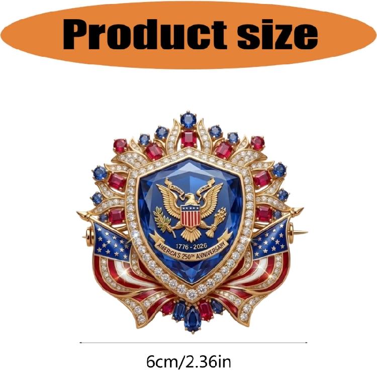 Commemorative Lapel Pin Patriotic Anniversary Brooch with Gold Tone Finish for Jackets Scarves Bags and Event Styling