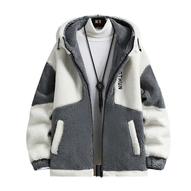 Autumn and Winter Lamb Fleece Jacket Men's Winter Loose Trend Youth Students Thickened Men's Jacket
