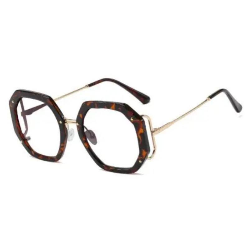 Anti Blue Light Polygon Round Reading Glasses Women Fashion Luxury Brand Design Glasses Transparent Women's Eyeglass Frame