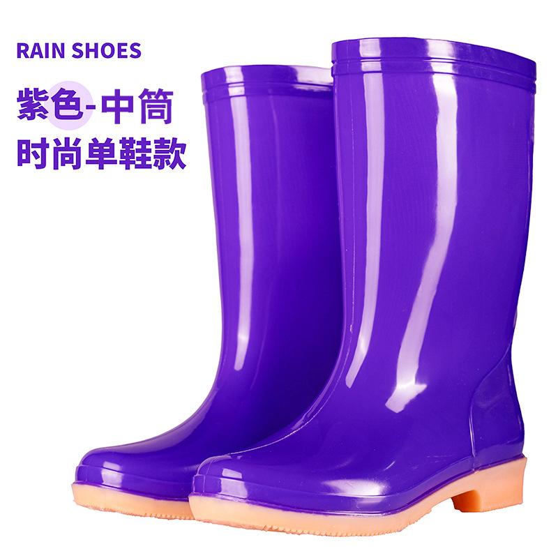 

Женские взрослые дождевые ботинки с высоким голенищем, средней высоты голенищем, водонепроницаемые и нескользящие резиновые ботинки, хлопковые рабочие дождевые сапоги 35