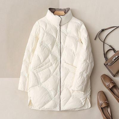Wintermode Stehkragen Frauen Daunenjacken Weibliche Casual Loose Ultra Lightweigh Weiße Entendaunen Warmer Mantel