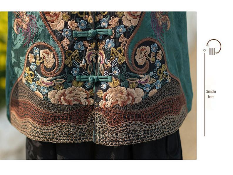 Chaleco Chino Retro Bordado con Botones de Rana - Chaqueta Cárdigan de Temperamento de Alta Gama