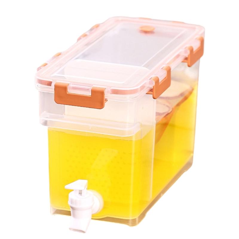 Clear High Capacity Beverage Dispenser with Airtight Lid Refrigerator Safe Leak Proof Drink Container with Tap
