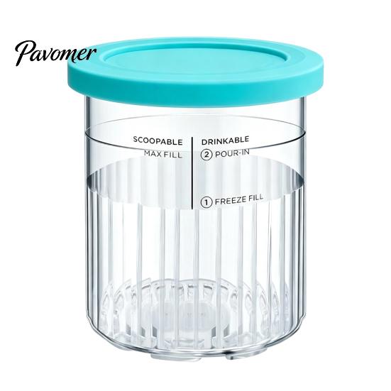 Yogurt Storage Tubs Ice Cream Pint Containers for Ninja NC500, NC500C, NC501, NC501C Series, Food Grade Kitchen Gadgets Treats Plastic Replacement Cup