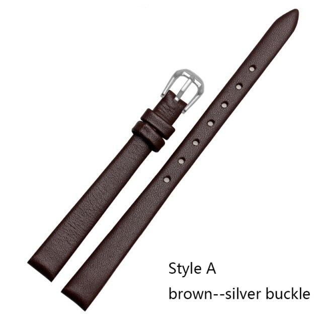 

Женский браслет для часов из натуральной кожи, модный ремешок для часов, наручные часы, мини-ремешок 6 мм, 8 мм, 10 мм, 12 мм, 14 мм, маленький размер, красный ремешок для часов 8mm