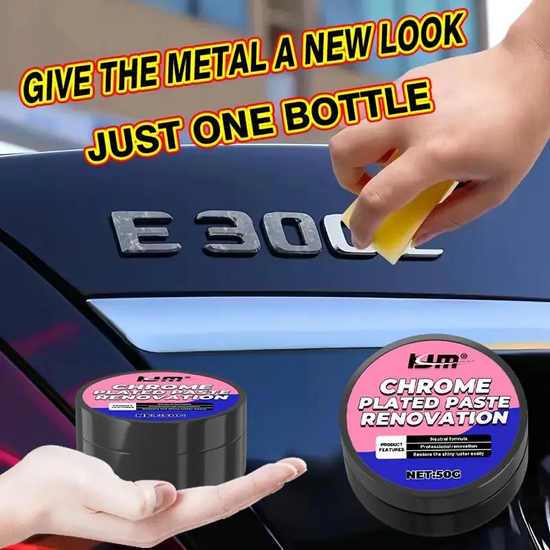 

Chrome car parts renewal polishing paste, door handle, window, wheel hub chrome bright strip repair, polish repair paste 50 ML