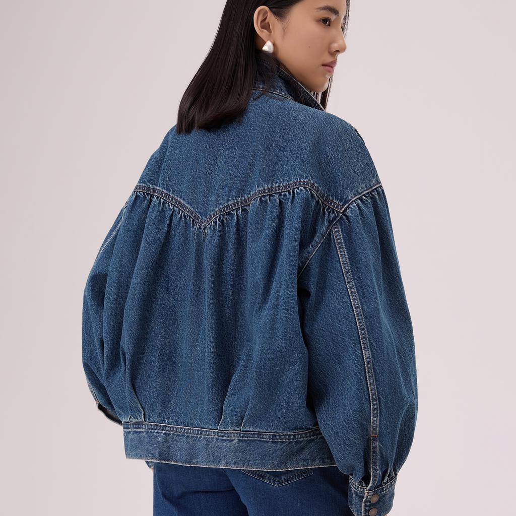 Levis Relaxed Versatile Lantern Sleeve Denim Jacket Women jackets 005NQ-0001