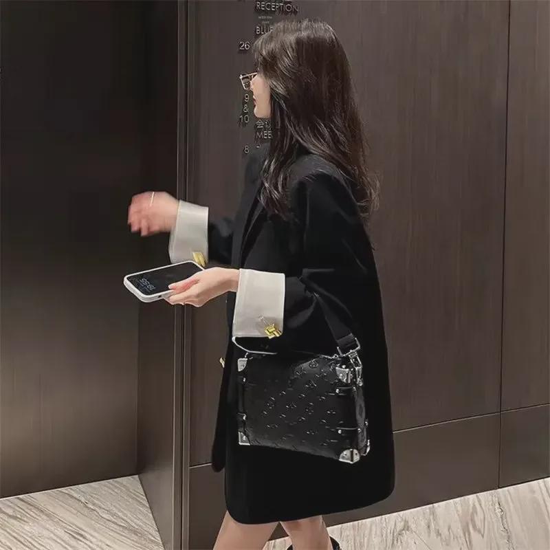 Spring-Autumn 2024 Gold Button One-Size Loose Blazer Jacket