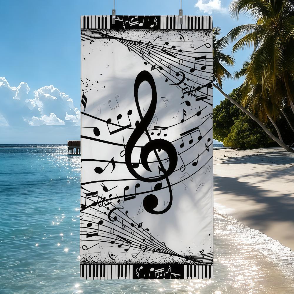 Musiknoten Klaviertasten Handtuch Schnelltrocknende Strandhandtücher Sind Geeignet Für Schwimmbäder Camping Yoga Und Das Fitnessstudio