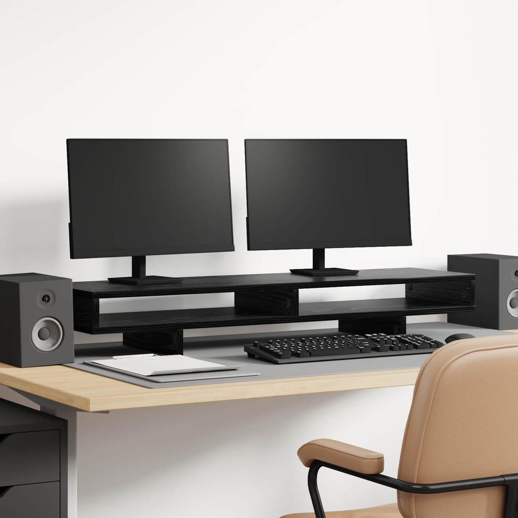 Monitor Stand Black 100 X 27 X 15 Cm Particleboard