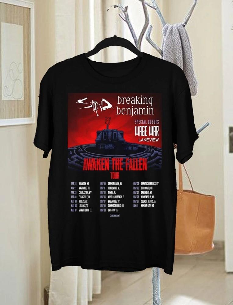 

NEW Staind 2025 Tour Concert Short Sleeve Black All Size Shirt BB408 Unisex T-Shirt M