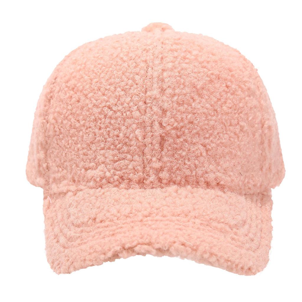 Women's Thickened Teddy Fleece Baseball Cap with Velcro - Autumn/Winter Trendy Lambswool Hat