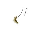 Collar con Colgante de Croissant Estilo Coreano - Cadena Larga Minimalista para Suéter para Mujer, Perfecto para Otoño/Invierno.