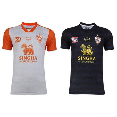 2023 Chiang Rai UNITED FOOTBALL JERSEY THAILAND LEAGUAGE SHIRT SOCCER POLYESTER FC CLUB SPONSOR SINGHA TOA PAINT BLACK GRAY