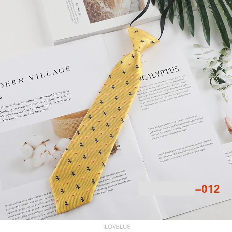 Children's Small Tie with Creative Fun Cartoon Polyester Short Lazy Knot Free Tie 6cm