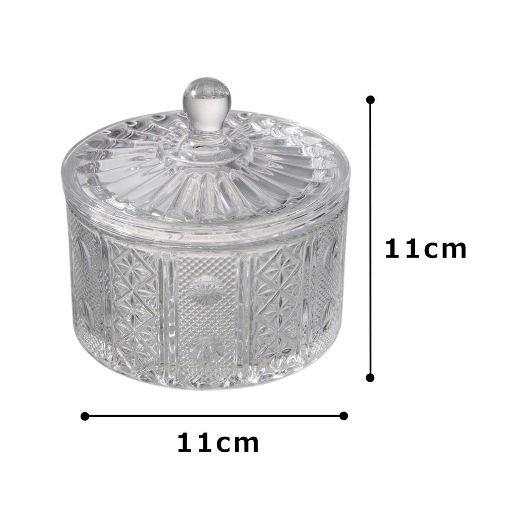 Aoyama Glass Vulcan AMG-CA-P700, 11cm, Small Bowl with Lid, Storage Container, Canister