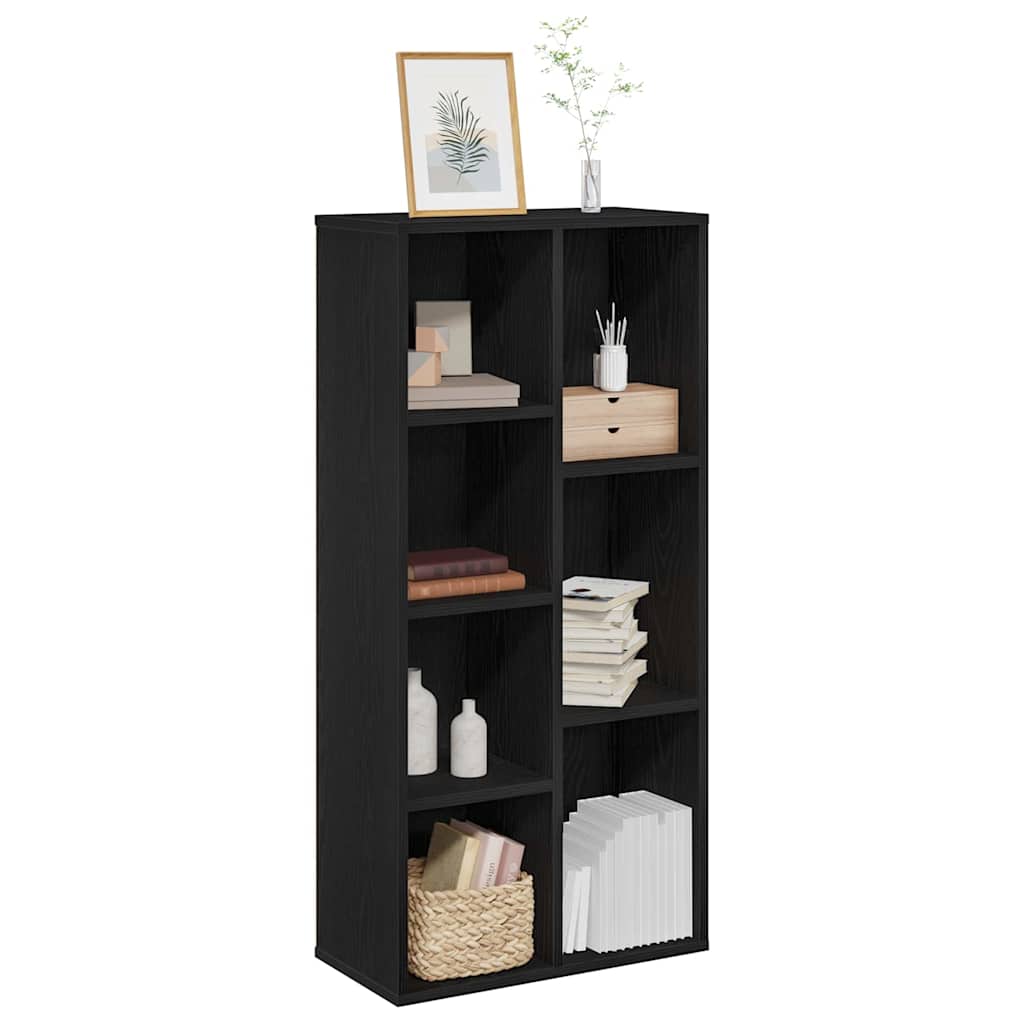 Bookshelf Black Oak Look 50 x 25 x 102 cm