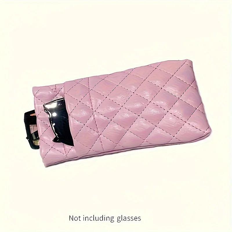 1PC Portable Squeeze Sunglasses Case- Pu Leather Soft Sunglasses Case Easy To Use Eyeglasses Case Pouch