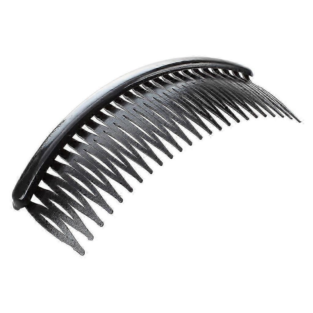 Black Plastic 24 Teeth Hair Comb Clip Clamp 2 Pcs for Lady Girls