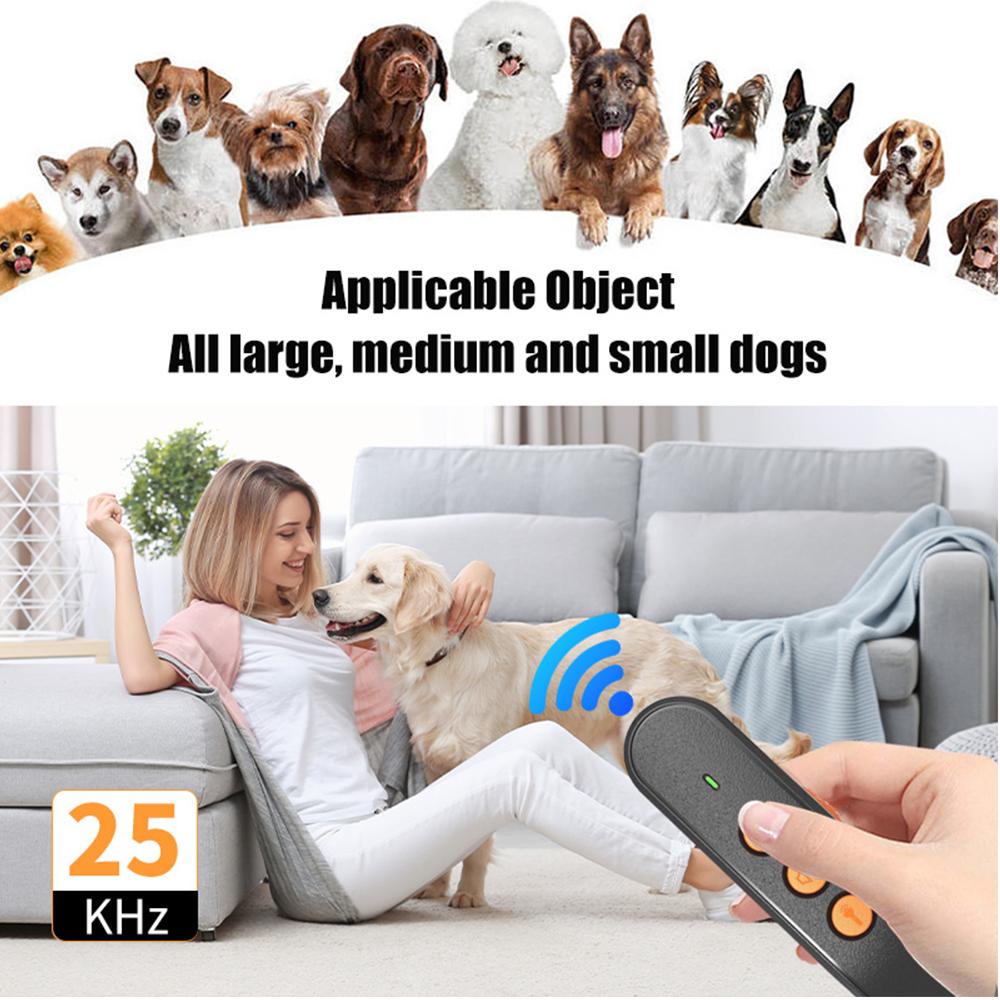 Dog Ultrasonic Repeller Release Pet Training 3Models Rechargeable Anti Dog Bark Bite Portable Device LED Flashlight Dog Repellen