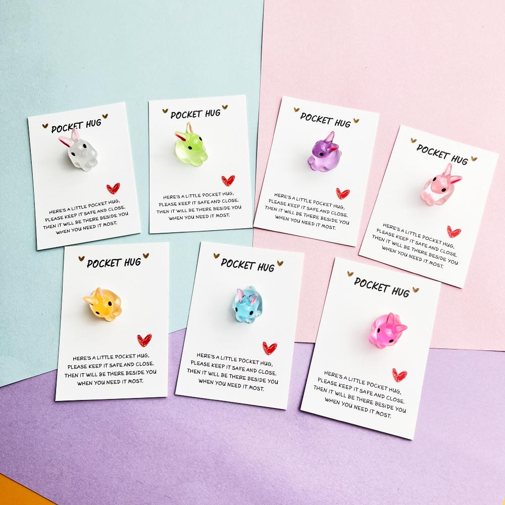 Fun Glow-In-The-Dark Easter Bunny Pocket Hug with Inspirational Card, for Birthdays,And Easter, Mother'S Day, Father'S Day.