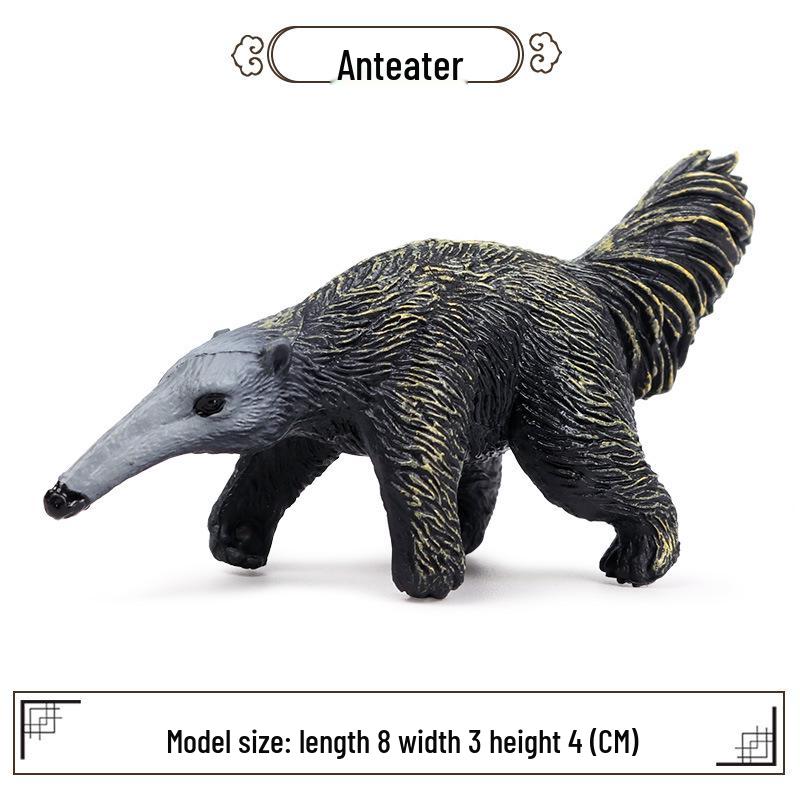 Realistic Wildlife Model Toys: Anteater, Badger, Beaver, Fox, Mink - Plastic Figurines for Children.