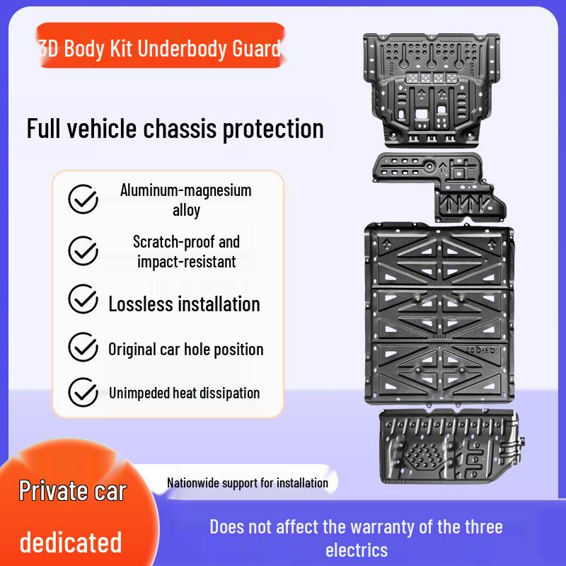 

Compatible Engine Undertray for 25 Lantu Feer Models: Chassis Guard, Vehicle Floor Protection, Battery Add-on Fuel Tank + Rear Motor 2-Piece Set чёрный