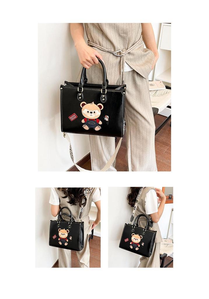 2026 New Women's High-End Cartoon Bear Crossbody Tote Bag