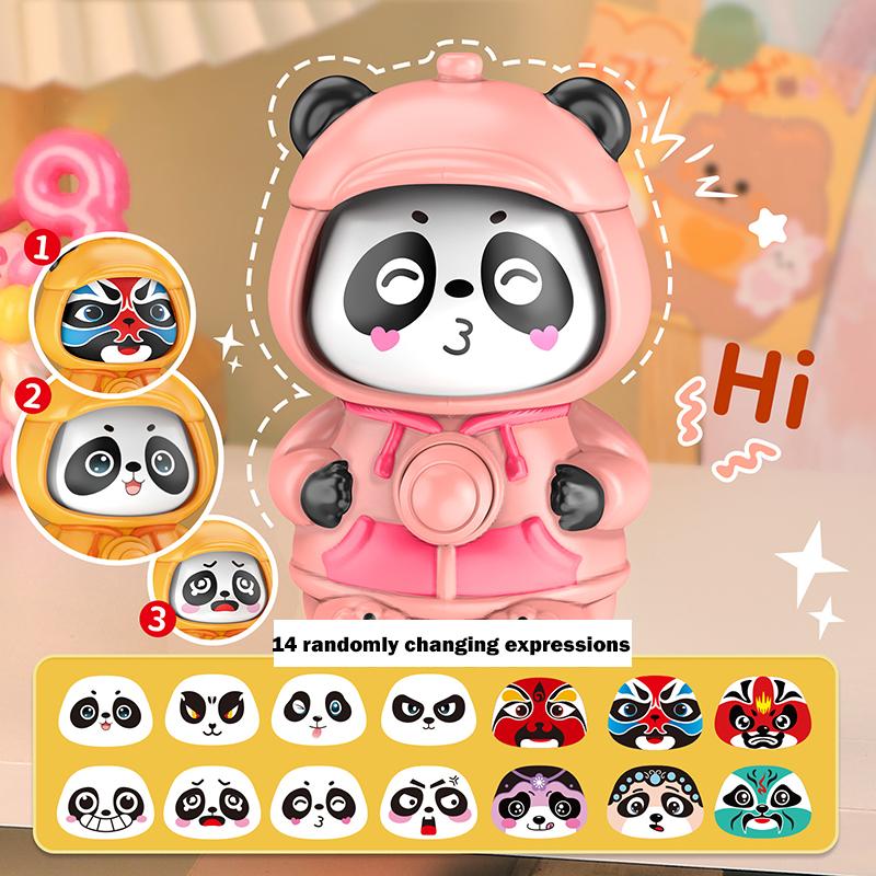 Cartoon Cute Panda Face Changing Doll Creative Novelty Children's Fun Wacky Toy Kids Bag Decoration Pendant Birthday Gifts