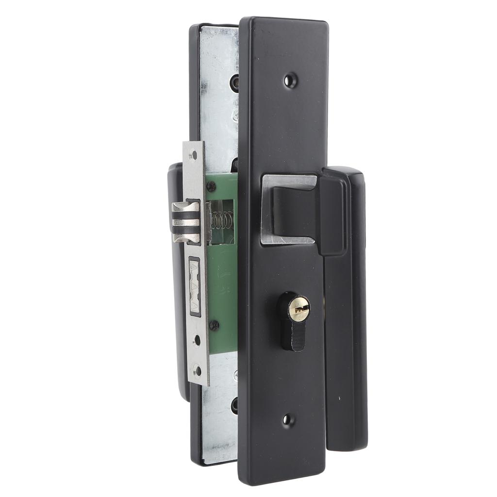 Klamka do drzwi Stop Aluminium Zamykana Klamka do Drzwi Zestaw z Kluczami do Sypialni Łazienki Biura Matowa Czarna