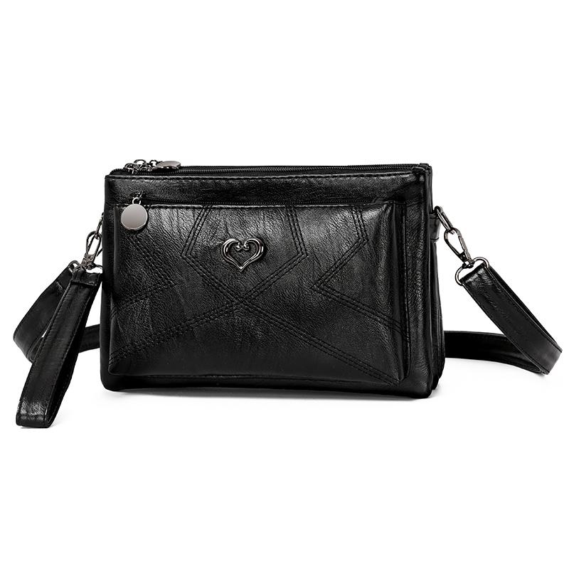 

Багатошарова сумка через плече великої місткості з м якої шкіри, жіноча сумка кросбоді, сумка для мами чорний