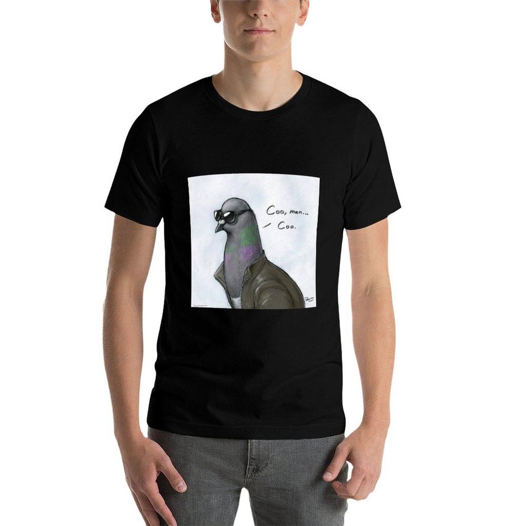 Coo Unisex Coo Pigeon Tshirt Work Basic Short Sleeve Top