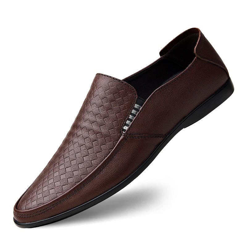 

Cow Genuine Leather Casual shoes for men Luxury Designer Dress Shoes Men Loafers Male Moccasins Slip on Flats Mens Driving Shoes 38