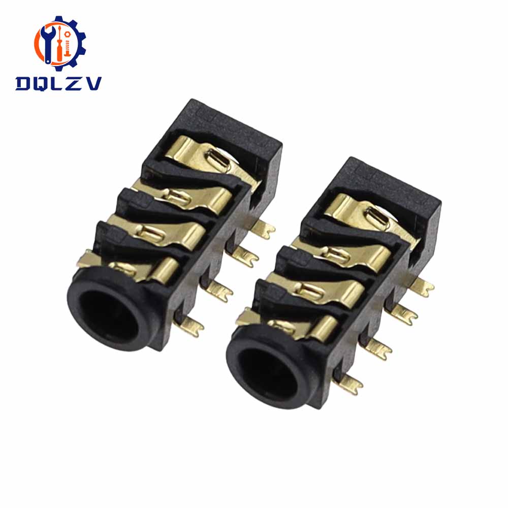 PJ-393 7Pin 3.5mm Audio Headphone Female Socket Jack Gold-Plated 7 Foot 4 Section DIP SMD SMT PJ393 Connector