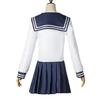 Cosplay Costume Anime Yuyutsu Kashin Amanai Riko JK Dresses Uniform Sailor Navy Blue Pleated Skirt+ Top+bow Tie+headband Socks Set