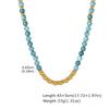 Trendy Colorful Natural Stone Necklace for Women, Stainless Steel Beads Chain Charm Necklace, Waterproof Bohemia Jewelry Gift