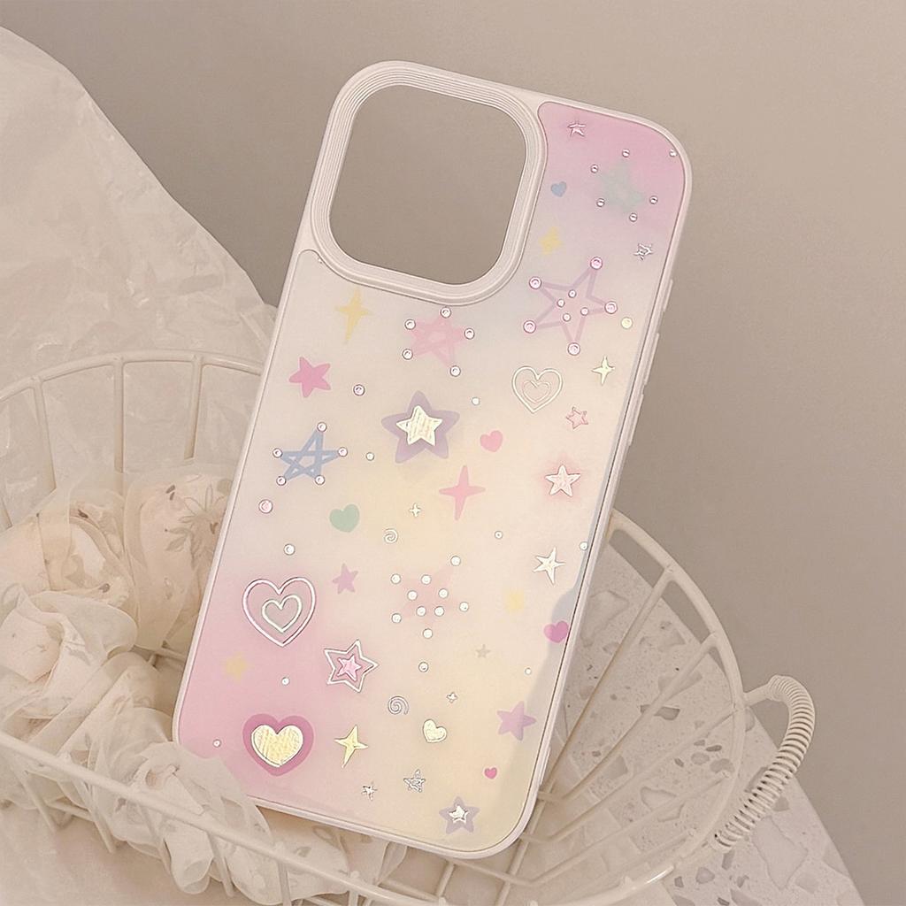 Gilded Star IPhone 16 Mobile Case Apple 15 Small Fresh 11 Applicable To 16pro Max Sweet 14 Glass