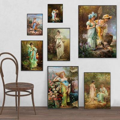 Aesthetic Paintings of the Renaissance Period, Replicas of Paintings, Posters of 'Noble Lady In the Garden', Canvases, Murals