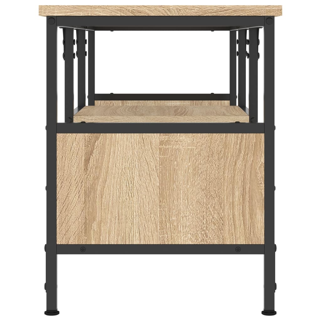 TV Cabinet Sonoma Oak 100 x 35 x 45 cm Particleboard & Iron
