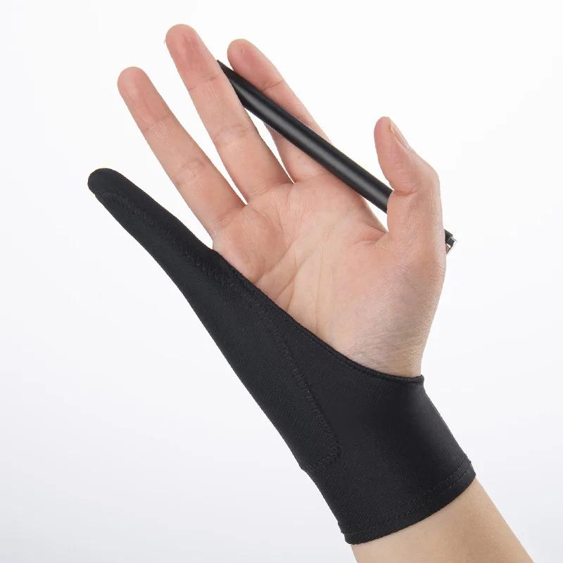 Konstnärshandskar Handflatsavvisande Tvåfingershandskar för Ritpenna Skärm Papper Konst Målning Skissering IPad Grafisk Surfplatta
