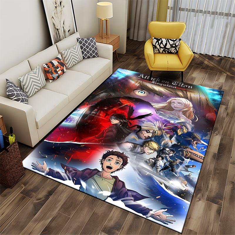 Attack On Titan Anime Art Carpet Suitable As a Non-slip Mat for the Living Room or Bedroom Sofa