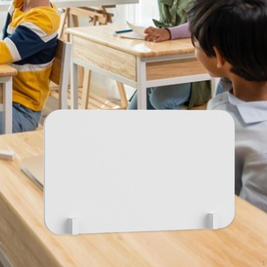 Desk Divider Panel with Clamps for Computer Workspaces Freestanding Shield
