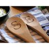 Custom Engraved Wooden Spoon Initial and Name Kitchen Mixing Stirring Spoon Birthday Housewarming Cooking Kitchen Decor Supplies