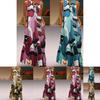 Elegant Women Long Maxi Dress Floral Print Split Hem Sleeveless Shirt Dress Plus Size For Every Occasion