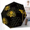 1pc Bee Honeycomb Automatic Open/close Folding Compact Umbrella, 8-Rib Sturdy Canopy, Lightweight Portable, Commuting Use, Gift,061
