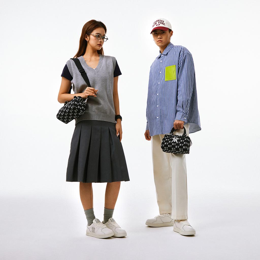 New MLB New York Yankees Artificial Leather Boston Bag, Shoulder Bag, Crossbody Bag, Handbag Regular Unisex Black 3ABWS014N-50BKS