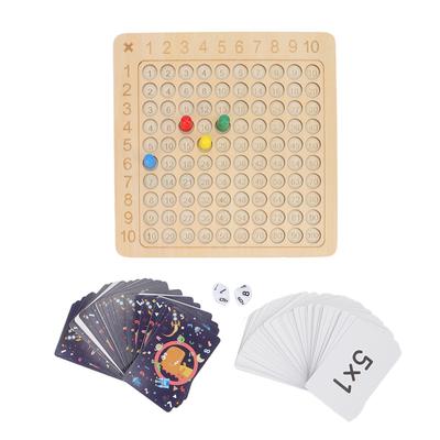Math Multiplication Board Children Montessori Counting Educational Toys Wooden Multiplication Table
