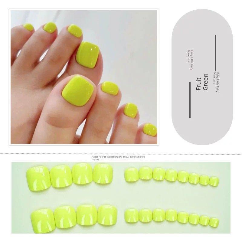 

Европейский и американский долговечный минималистичный монохромный накладной кончик ногтя 182-fruit Green