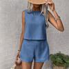 A New Summer Fashion Loose and Elegant Sleeveless Top and Shorts Two-piece Set for Women