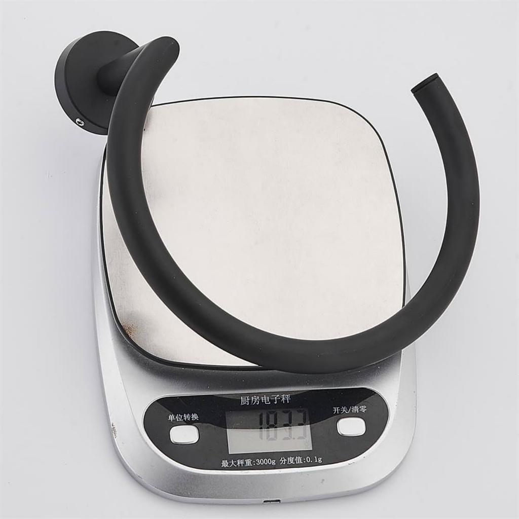 Single Post Bathroom Towel Ring, Wall Mounted Bath Towel Rack, Decorative Towel Hanger Stainless Steel (Black)